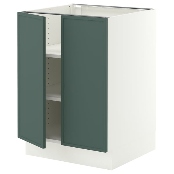 SEKTION Base cabinet with shelves/2 doors, white/Aspudden dark gray-green, 24x24x30 "