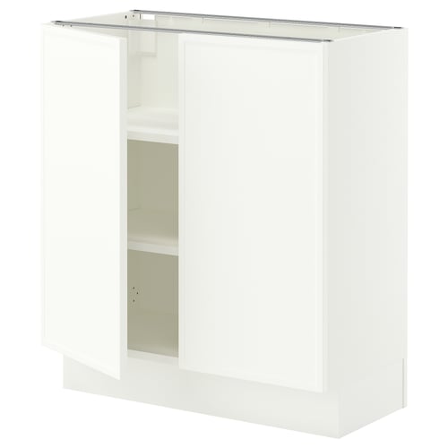 SEKTION Base cabinet with shelves/2 doors, white/Aspudden matte white, 30x15x30 "