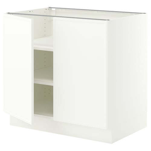 SEKTION Base cabinet with shelves/2 doors, white/Aspudden matte white, 36x24x30 "