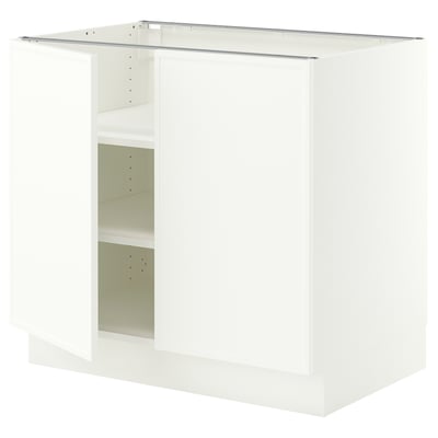 SEKTION Base cabinet with shelves/2 doors, white/Aspudden matte white, 36x24x30 "