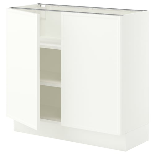 SEKTION Base cabinet with shelves/2 doors, white/Aspudden matte white, 36x15x30 "