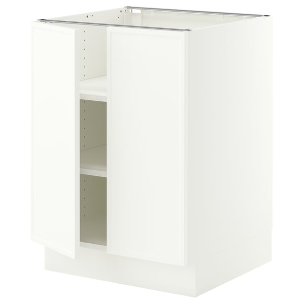 SEKTION Base cabinet with shelves/2 doors, white/Aspudden matte white, 24x24x30 "