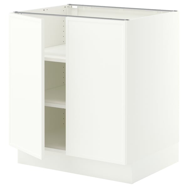 SEKTION Base cabinet with shelves/2 doors, white/Aspudden matte white, 30x24x30 "