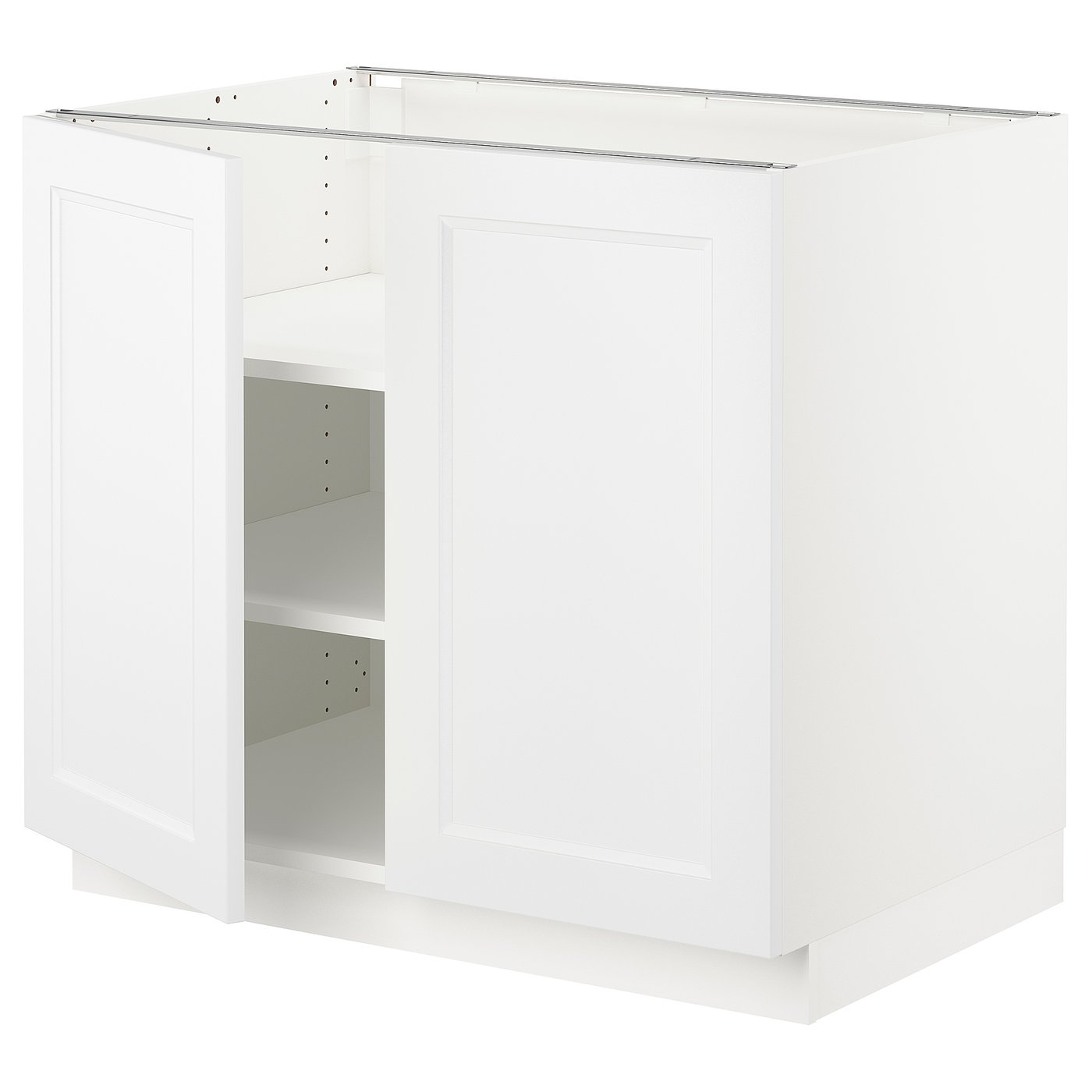 SEKTION base cabinet with shelves/2 doors, white/Axstad matte