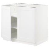 SEKTION Base cabinet with shelves/2 doors, white/Axstad matte white, 36x24x30 "