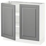 SEKTION Base cabinet with shelves/2 doors, white/Bodbyn gray, 36x15x30 "