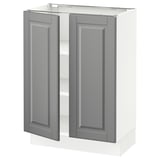SEKTION Base cabinet with shelves/2 doors, white/Bodbyn gray, 24x15x30 "