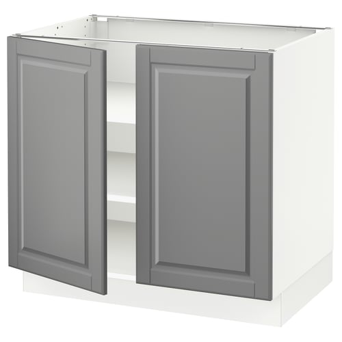 SEKTION base with shelves/2 doors, white/Bodbyn gray, 36x24x30" IKEA