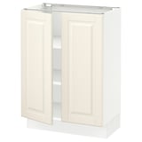 SEKTION Base cabinet with shelves/2 doors, white/Bodbyn off-white, 24x15x30 "