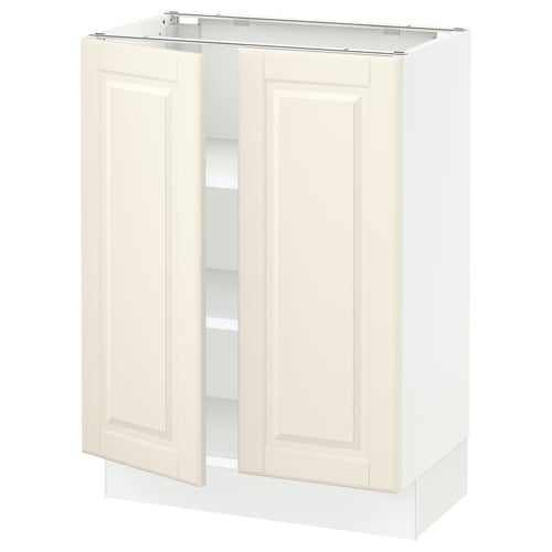 Off-white SEKTION cabinet, classic design with bevelled doors.