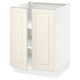 SEKTION Base cabinet with shelves/2 doors, white/Bodbyn off-white, 24x24x30 "