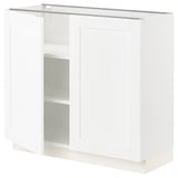 SEKTION Base cabinet with shelves/2 doors, white Enköping/white wood effect, 36x15x30 "