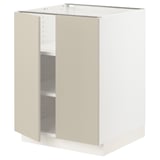 SEKTION Base cabinet with shelves/2 doors, white/Havstorp beige, 24x24x30 "
