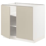 SEKTION Base cabinet with shelves/2 doors, white/Havstorp beige, 36x24x30 "