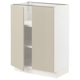 SEKTION Base cabinet with shelves/2 doors, white/Havstorp beige, 24x15x30 "