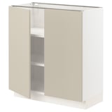 SEKTION Base cabinet with shelves/2 doors, white/Havstorp beige, 30x15x30 "