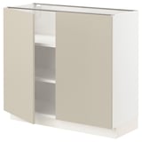 SEKTION Base cabinet with shelves/2 doors, white/Havstorp beige, 36x15x30 "
