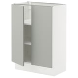 SEKTION Base cabinet with shelves/2 doors, white/Havstorp light gray, 24x15x30 "