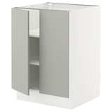 SEKTION Base cabinet with shelves/2 doors, white/Havstorp light gray, 24x24x30 "