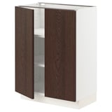 SEKTION Base cabinet with shelves/2 doors, white/Sinarp brown, 24x15x30 "