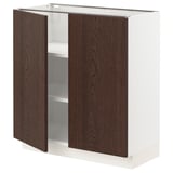 SEKTION Base cabinet with shelves/2 doors, white/Sinarp brown, 30x15x30 "