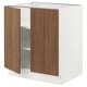 SEKTION Base cabinet with shelves/2 doors, white/Tistorp brown walnut effect, 30x24x30 "