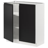 SEKTION Base cabinet with shelves/2 doors, white/Upplöv matte anthracite, 30x15x30 "