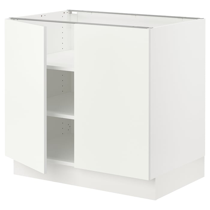 SEKTION base with shelves/2 doors, white/Vallstena white