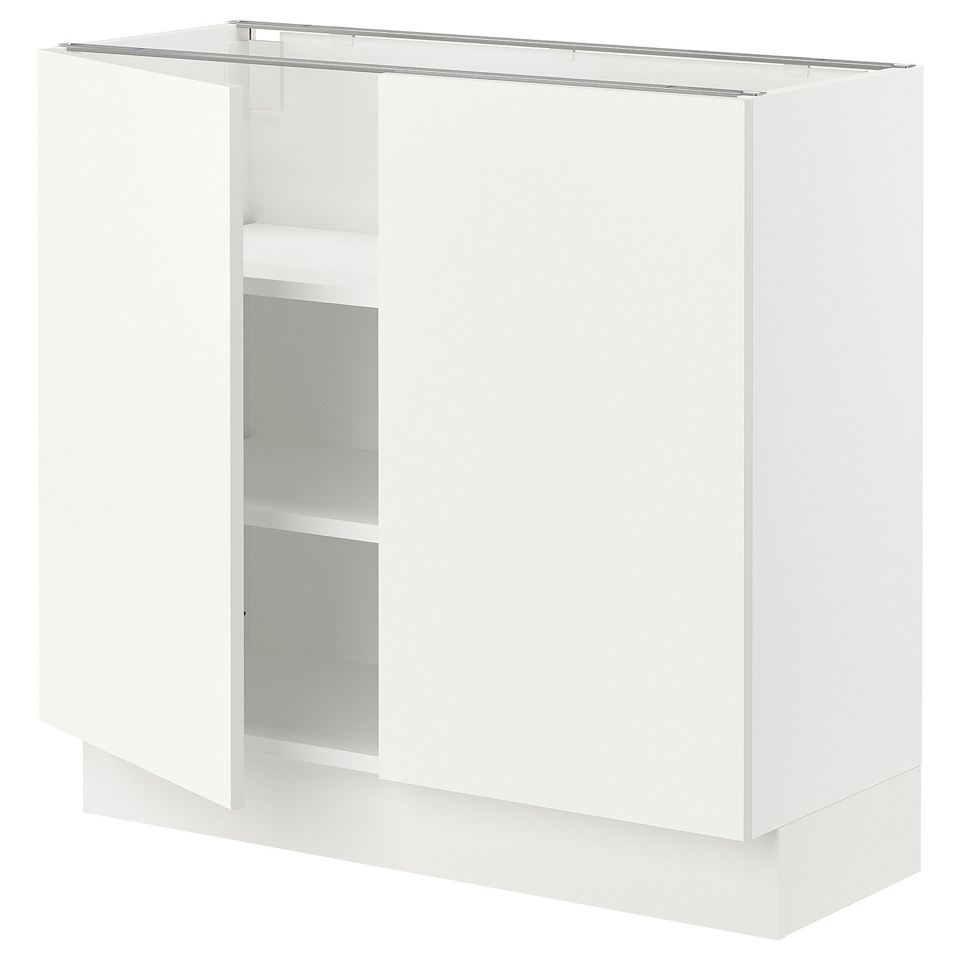 SEKTION base cabinet with shelves/2 doors, white/Veddinge white