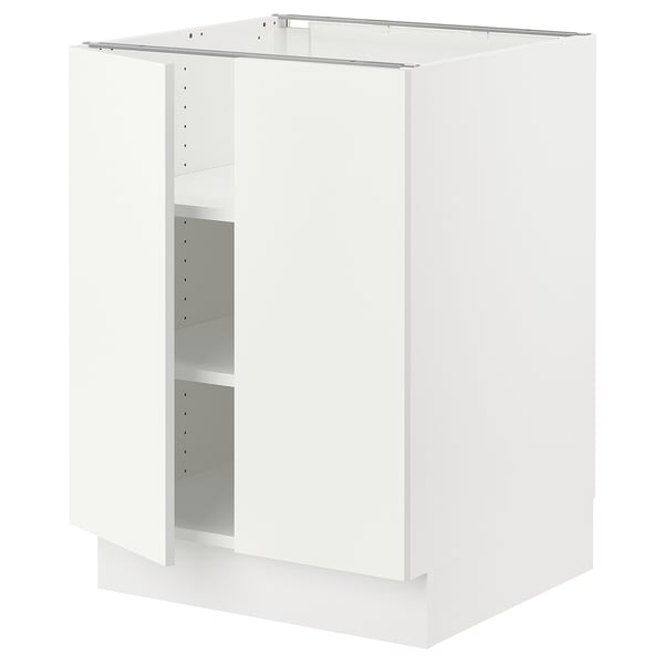 SEKTION Base cabinet with shelves/2 doors, white/Vallstena white, 24x24x30 "