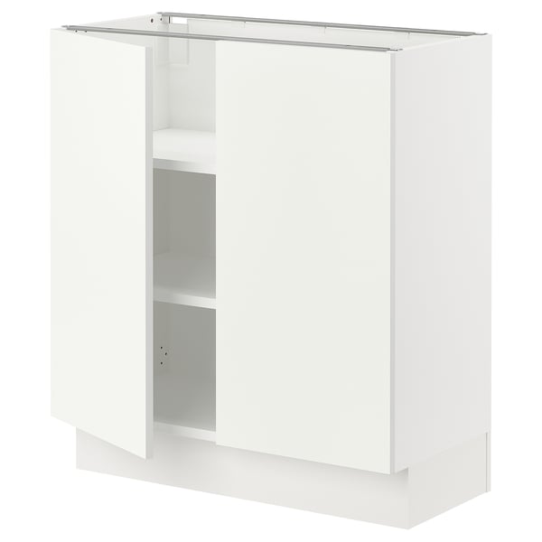 SEKTION Base cabinet with shelves/2 doors, white/Vallstena white, 30x15x30 "