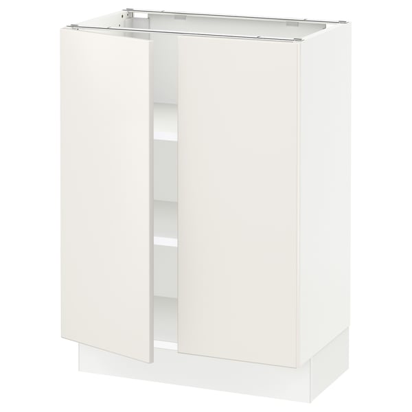 SEKTION Base cabinet with shelves/2 doors, white/Veddinge white, 24x15x30 "