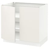 SEKTION Base cabinet with shelves/2 doors, white/Veddinge white, 36x24x30 "