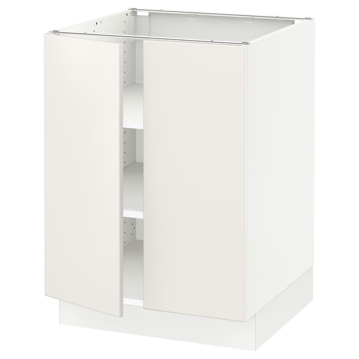 SEKTION base with shelves/2 doors, white/Veddinge white