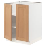 SEKTION Base cabinet with shelves/2 doors, white/Vedhamn oak, 24x24x30 "