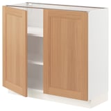 SEKTION Base cabinet with shelves/2 doors, white/Vedhamn oak, 36x15x30 "