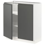 SEKTION Base cabinet with shelves/2 doors, white/Voxtorp dark gray, 30x15x30 "