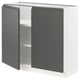 SEKTION Base cabinet with shelves/2 doors, white/Voxtorp dark gray, 36x15x30 "