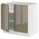 SEKTION Base cabinet with shelves/2 doors, white/Voxtorp high-gloss dark grey-brown, 36x24x30 "