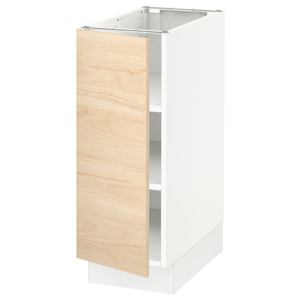 SEKTION Base cabinet with shelves, white/Askersund light ash effect, 12x24x30 "