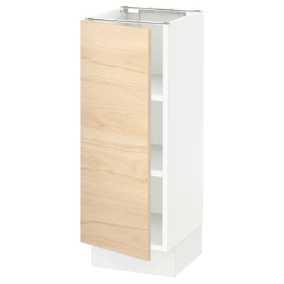 SEKTION Base cabinet with shelves, white/Askersund light ash effect, 12x15x30 "