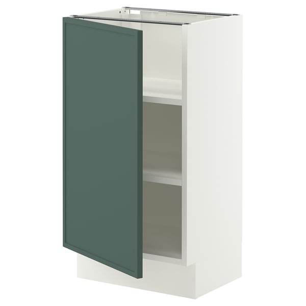 SEKTION Base cabinet with shelves, white/Aspudden dark gray-green, 18x15x30 "