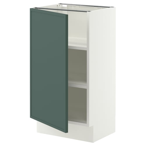 SEKTION Base cabinet with shelves, white/Aspudden dark gray-green, 18x15x30 "