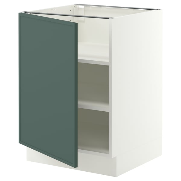 SEKTION Base cabinet with shelves, white/Aspudden dark gray-green, 24x24x30 "