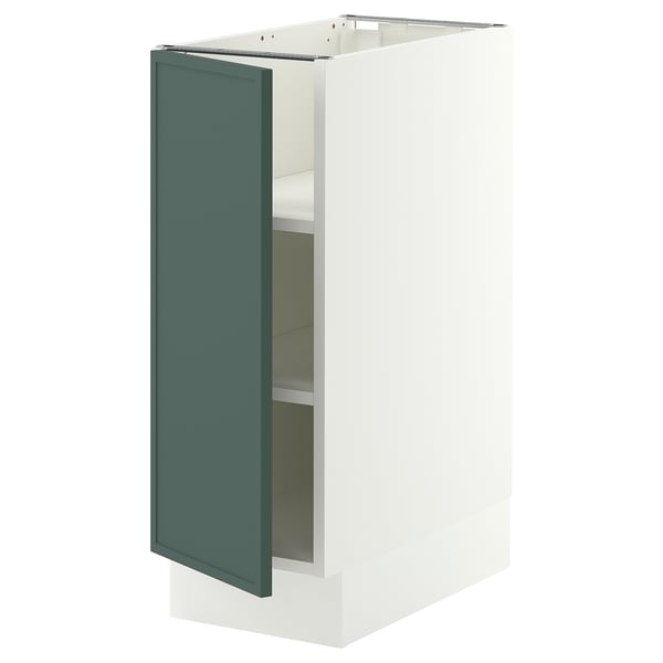 SEKTION Base cabinet with shelves, white/Aspudden dark gray-green, 12x24x30 "