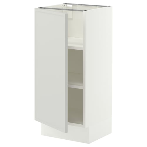 SEKTION Base cabinet with shelves, white/Aspudden light gray, 15x15x30 "