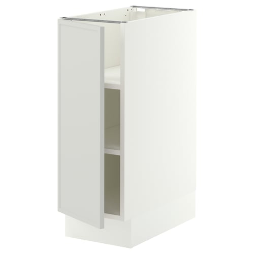 SEKTION Base cabinet with shelves, white/Aspudden light gray, 12x24x30 "