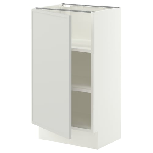 SEKTION Base cabinet with shelves, white/Aspudden light gray, 18x15x30 "