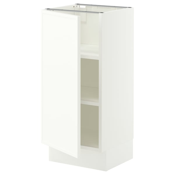 SEKTION Base cabinet with shelves, white/Aspudden matte white, 15x15x30 "