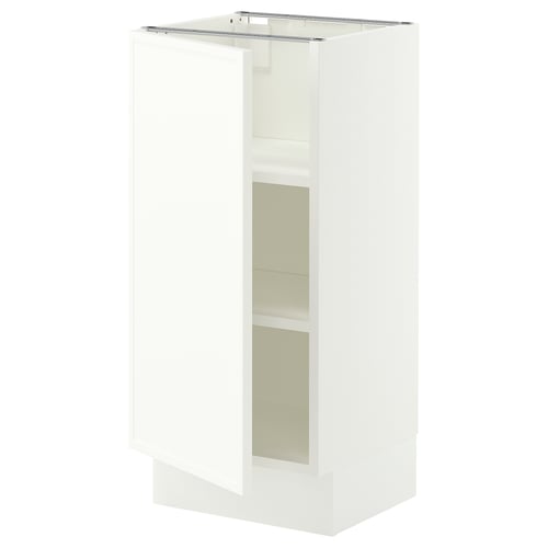 SEKTION Base cabinet with shelves, white/Aspudden matte white, 15x15x30 "